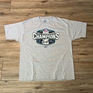 Vintage Philadelphia Eagles 2004 NFC Champions Reebok Grey Men's XL Shirt